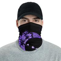 Hawaiian Bandana - Hawaii Hibiscus Map On The Moon Violet Neck Gaiter Violet One Size - Polynesian Pride