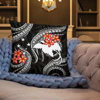 Papua New Guinea Polynesian Pillow - White Plumeria - Polynesian Pride