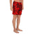 Polynesian Turtle Palm And Sea Pebbles Red Men's Athletic Long Shorts - Polynesian Pride