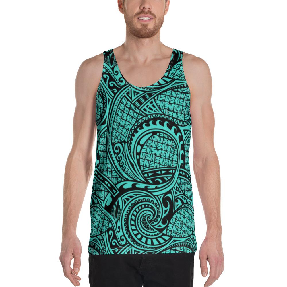 Polynesian Maori Lauhala Turquoise - Hawaii Men's Tank Top Turquoise - Polynesian Pride