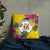 Niue Polynesian Pillow - Hibiscus Surround Pillow 22×22 Yellow - Polynesian Pride