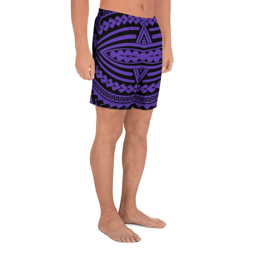 Polynesian Seamless Violet Men's Athletic Long Shorts - Polynesian Pride