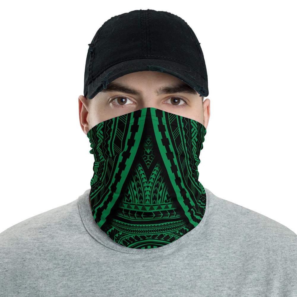 Polynesian Skull Hawaiian Bandana Anchor Neck Gaiter - AH - Green One Size Green - Polynesian Pride