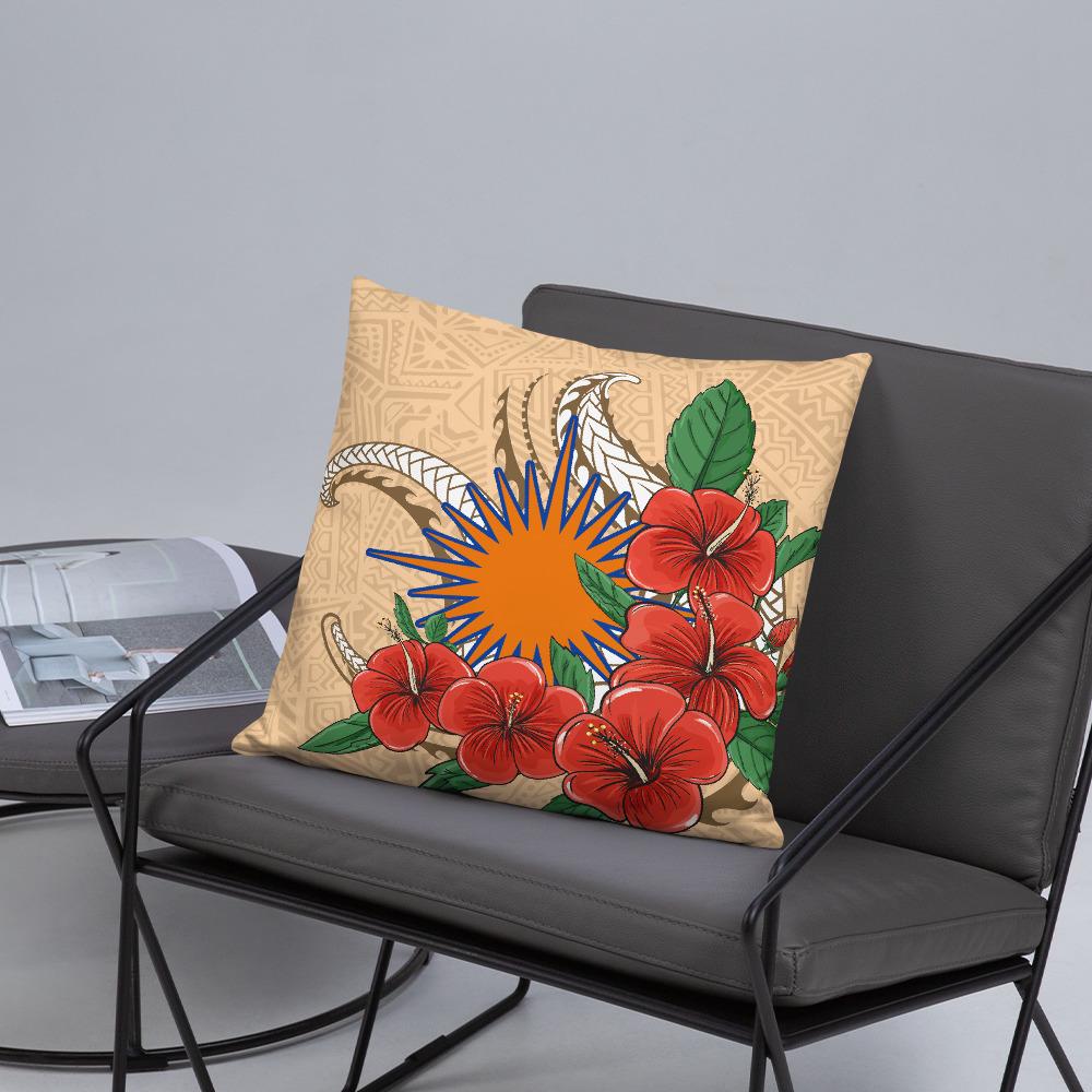 Marshall Islands Polynesian Pillow - Hibiscus Coat of Arm - Polynesian Pride