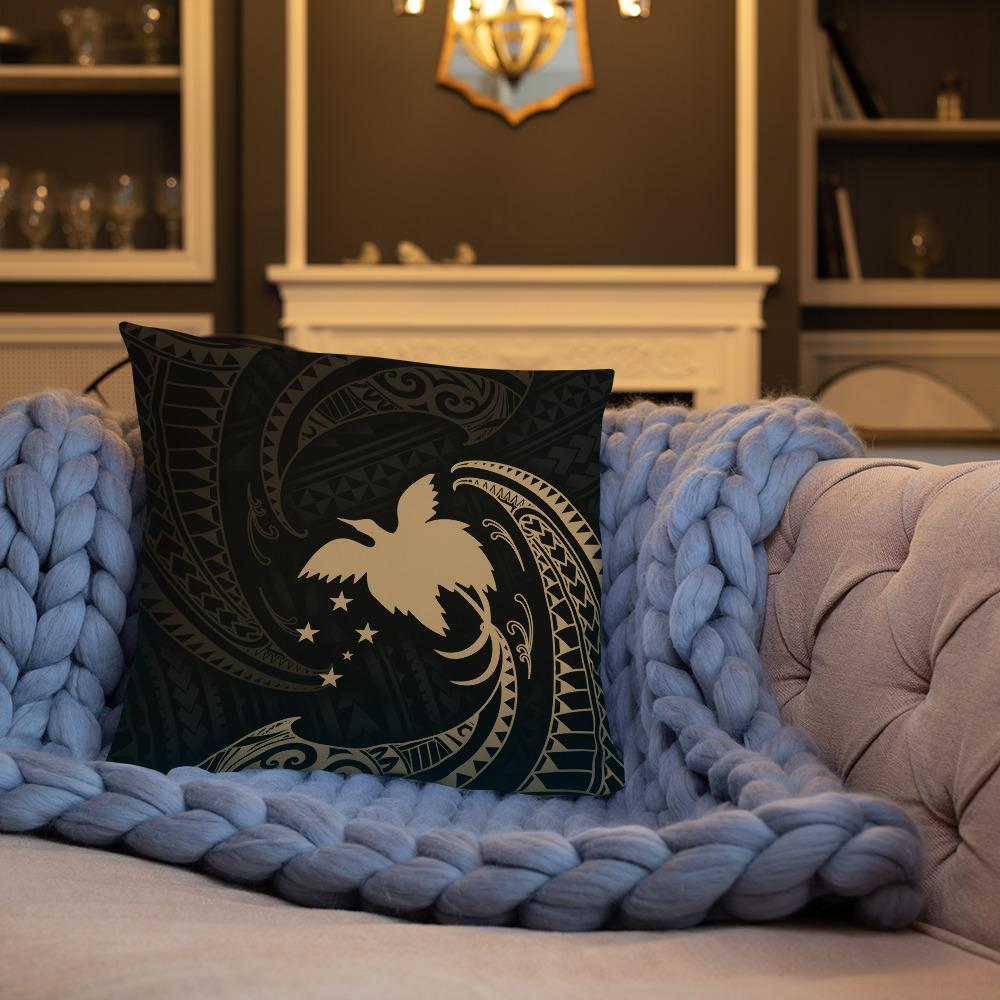 Papua New Guinea Polynesian Basic Pillow - Gold Tribal Wave - Polynesian Pride