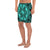 Polynesian Plumeria Mix Turquoise Black Men's Athletic Long Shorts - Polynesian Pride