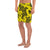 Polynesian Turtle Palm And Sea Pebbles Yellow Men's Athletic Long Shorts - Polynesian Pride