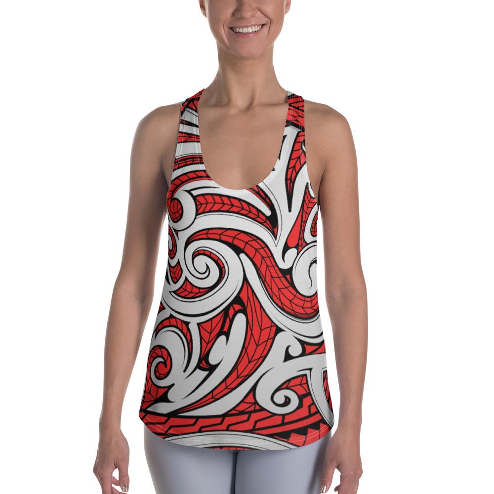 Polynesian Maori Ethnic Ornament Red Hawaii Women's Racerback Tank Top Art - Polynesian Pride