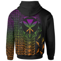Hawaii Zip up Hoodie Kanaka Maoli Rocket Style - Polynesian Pride
