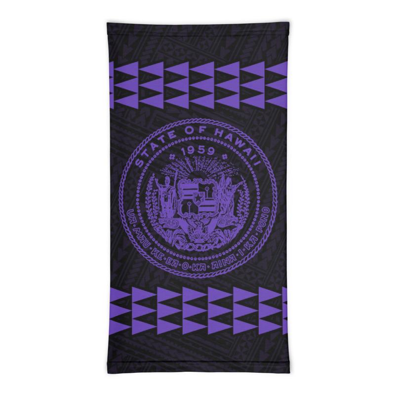Hawaii Bandana Kakau Polynesian Coat Of Arms Neck Gaiter - Purple - Polynesian Pride