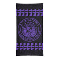 Hawaii Bandana Kakau Polynesian Coat Of Arms Neck Gaiter - Purple - Polynesian Pride