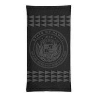 Hawaii Bandana Kakau Polynesian Coat Of Arms Neck Gaiter - Grey - Polynesian Pride
