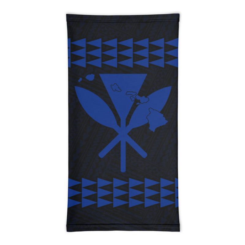 Hawaii Bandana Kakau Polynesian Kanaka Map Neck Gaiter - Blue - Polynesian Pride