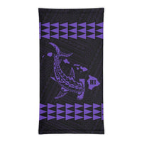 Hawaii Bandana Kakau Polynesian Hammerhead Shark Map Neck Gaiter - Purple - Polynesian Pride