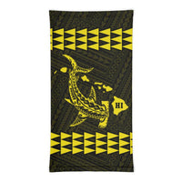 Hawaii Bandana Kakau Polynesian Hammerhead Shark Map Neck Gaiter - Yellow - Polynesian Pride