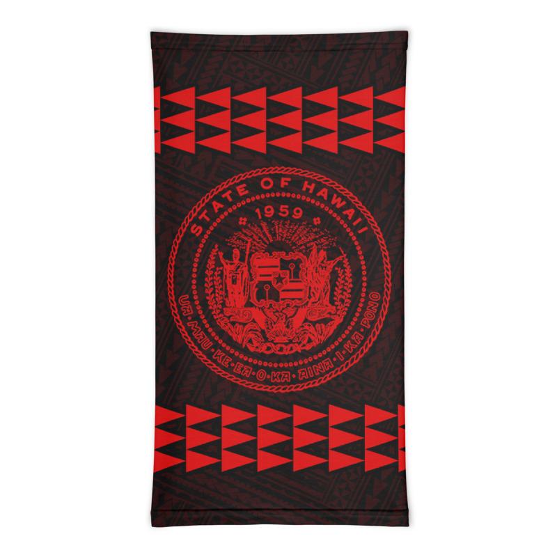 Hawaii Bandana Kakau Polynesian Coat Of Arms Neck Gaiter - Red - Polynesian Pride