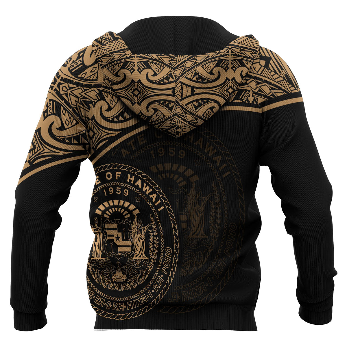 Polynesian Hawaii Zip up Hoodie Yellow Curve - Polynesian Pride