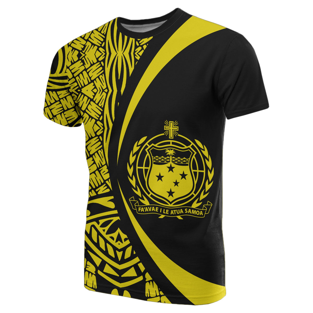 Samoa Yellow Polynesian T Shirt Circle Style - Polynesian Pride