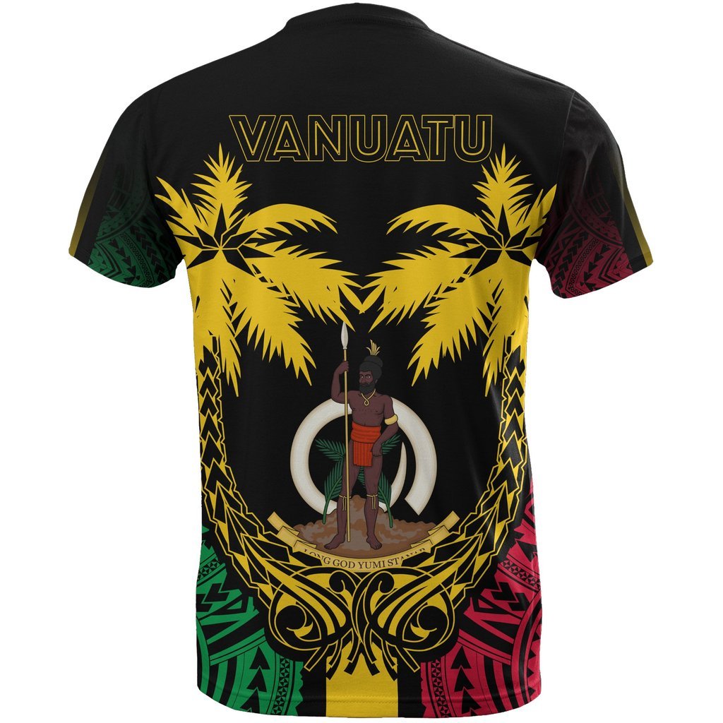 Vanuatu T Shirt Vanuatuan Flag Coconut Tree - Polynesian Pride