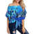 Hawaii Blue Turtle Paradise Off Shoulder Waist Wrap Top - Breath Ocean - AH Female Blue - Polynesian Pride