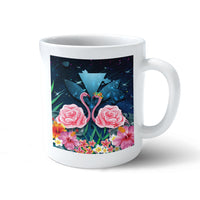 Kanaka Flamingo Couple Rose Hibiscus Plumeria Mug - Love Universe - AH - Polynesian Pride
