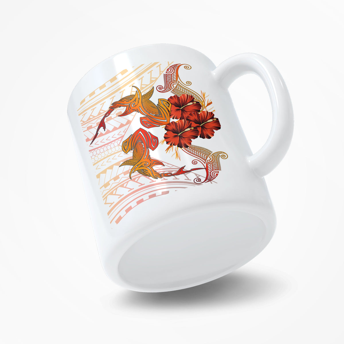 (Personalized) Hawaii Couple Shark Hibiscus Polynesian Mug - Mina Style - AH - Polynesian Pride
