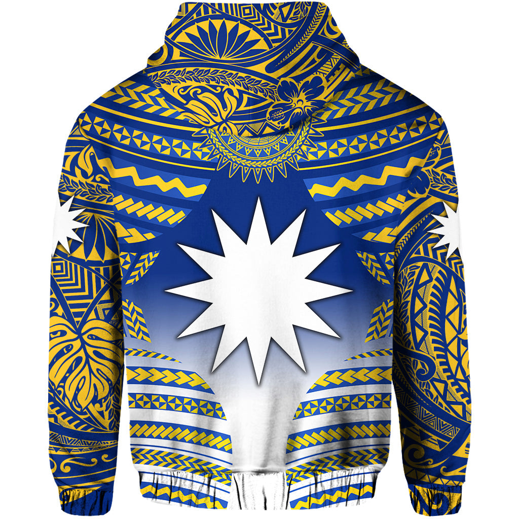 Nauru Polynesian Flag Hoodie Creative Style Blue NO.1 LT8 - Polynesian Pride