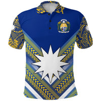 Nauru Polynesian Flag Polo Shirt Creative Style Blue NO.1 LT8 - Polynesian Pride