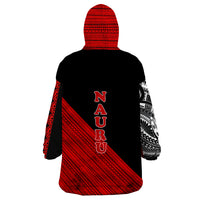 Nauru Polynesian Diagonal Pattern Red Wearable Blanket Hoodie LT9 - Polynesian Pride