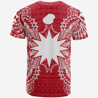 Nauru All T Shirt Nauru FLag Map Polynesian Tattoo Red White - Polynesian Pride