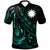 Nauru Polo Shirt The Flow Of The Ocean Green Green - Polynesian Pride