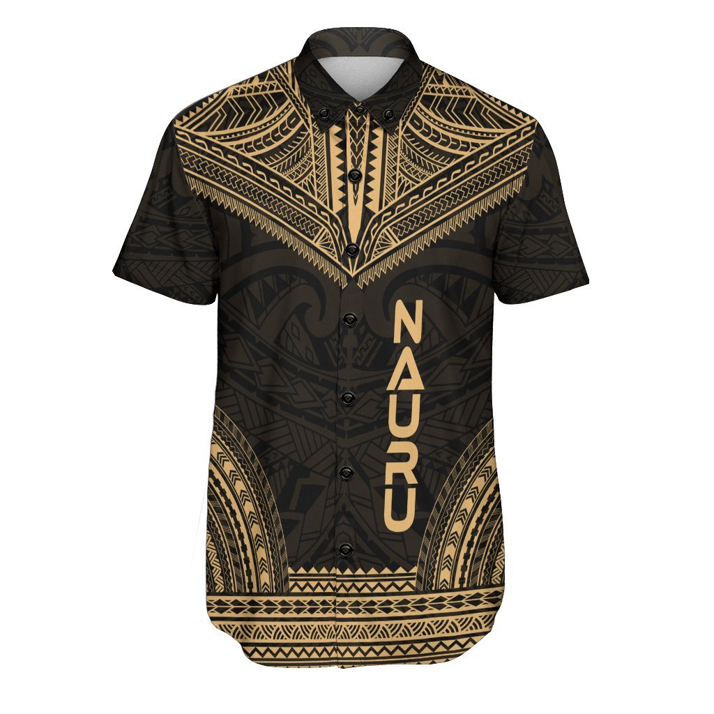 Nauru Polynesian Chief Shirt - Gold Version Men Gold - Polynesian Pride