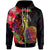 Nauru Zip Hoodie Tropical Hippie Style Unisex Black - Polynesian Pride