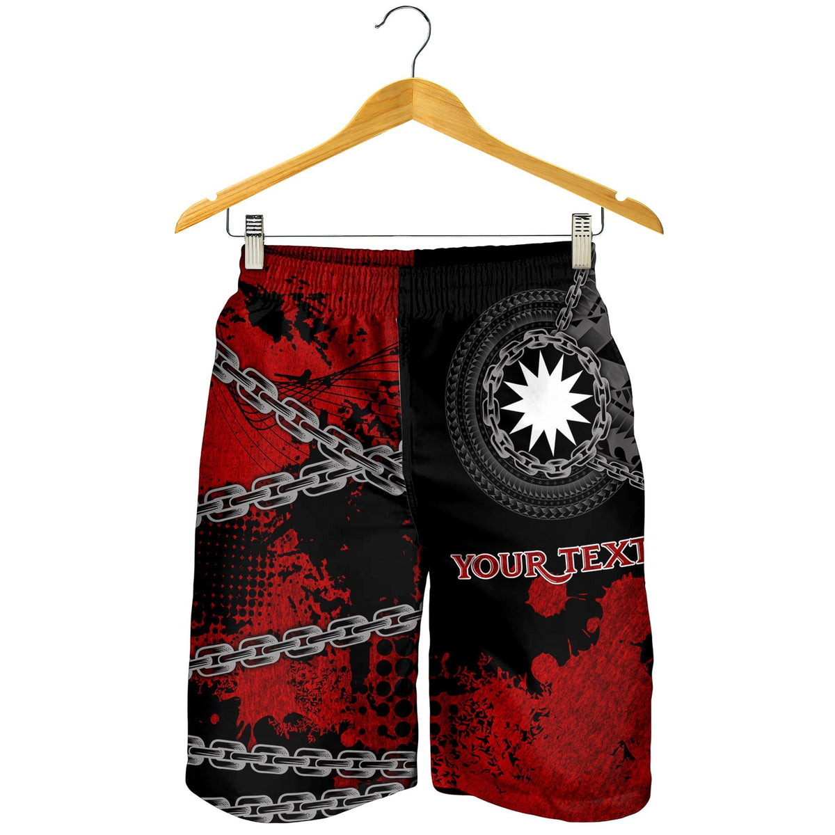 Nauru Polynesian Personalised Men's Shorts - Polynesian Chain Style - Polynesian Pride
