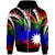 Nauru Zip Hoodie Tropical Leaf Rainbow Color Unisex Rainbow - Polynesian Pride