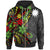 Nauru Zip Hoodie Tribal Flower With Special Turtles Unisex Black - Polynesian Pride