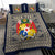 (Custom Personalised) Tonga Pattern Bedding Set Coat of Arms - Navy and Beige LT4 - Polynesian Pride