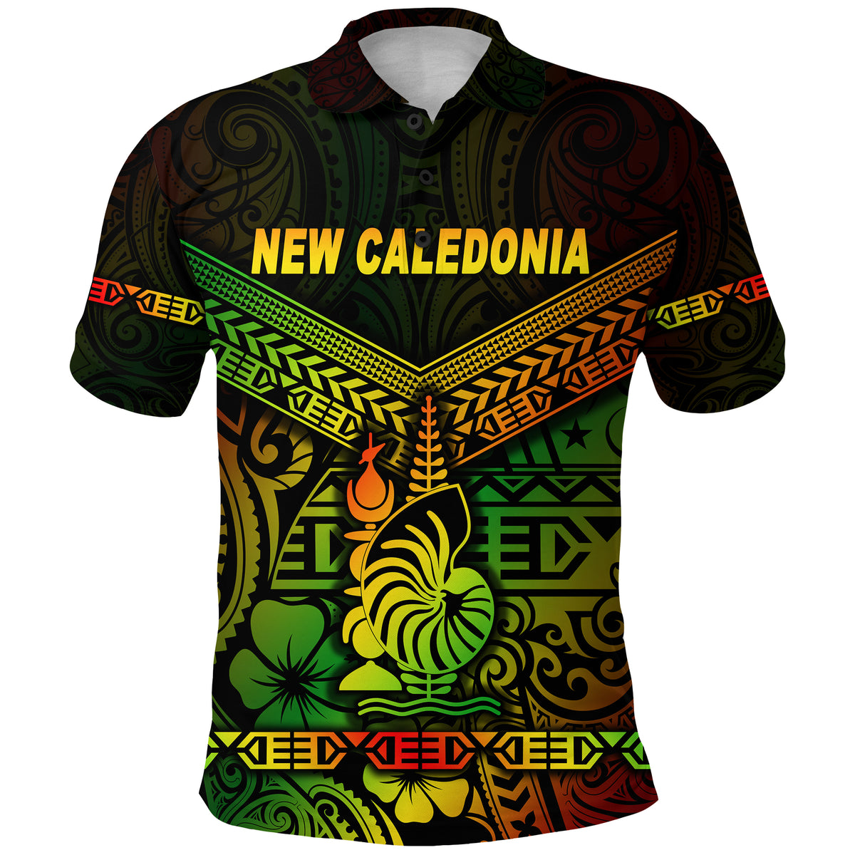 New Caledonia Polo Shirt Simple Style Reggae LT8 - Polynesian Pride