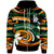 New Caledonia Zip Hoodie Vortex Style Unisex Green Orange - Polynesian Pride