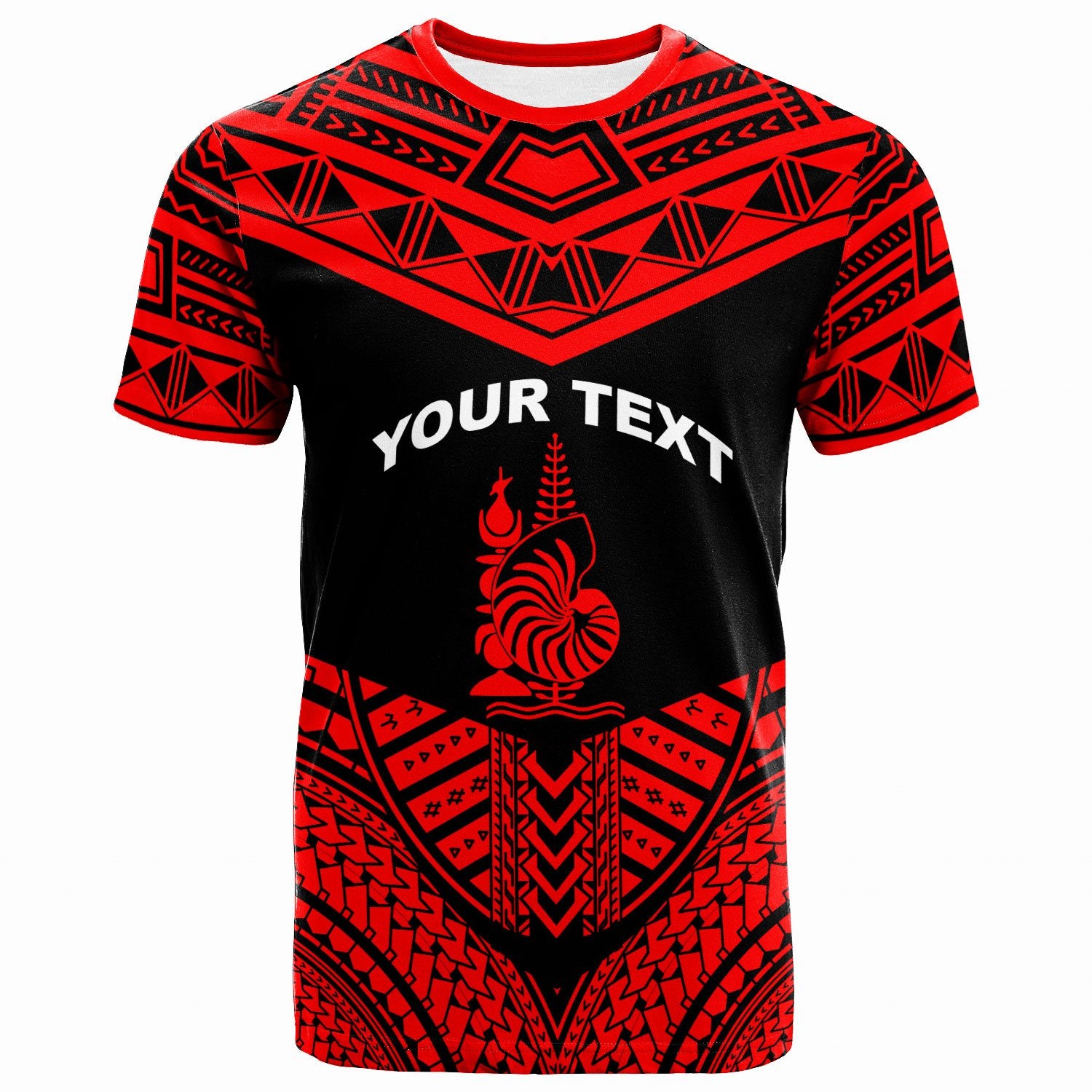 New Caledonia Custom T Shirt Tribal Pattern Cool Style Red Color Unisex Red - Polynesian Pride