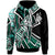 New Caledonia Hoodie Tribal Flower Special Pattern Green Color Unisex Green - Polynesian Pride