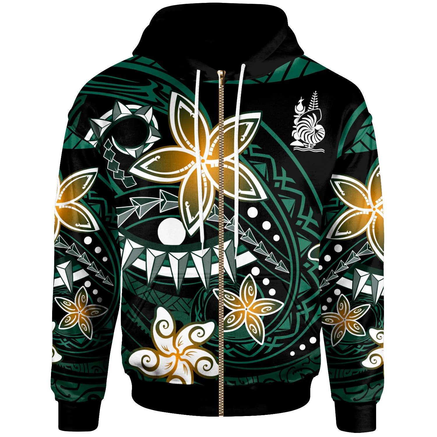 New Caledonia Zip Hoodie Spring Style Black Color Unisex Black - Polynesian Pride