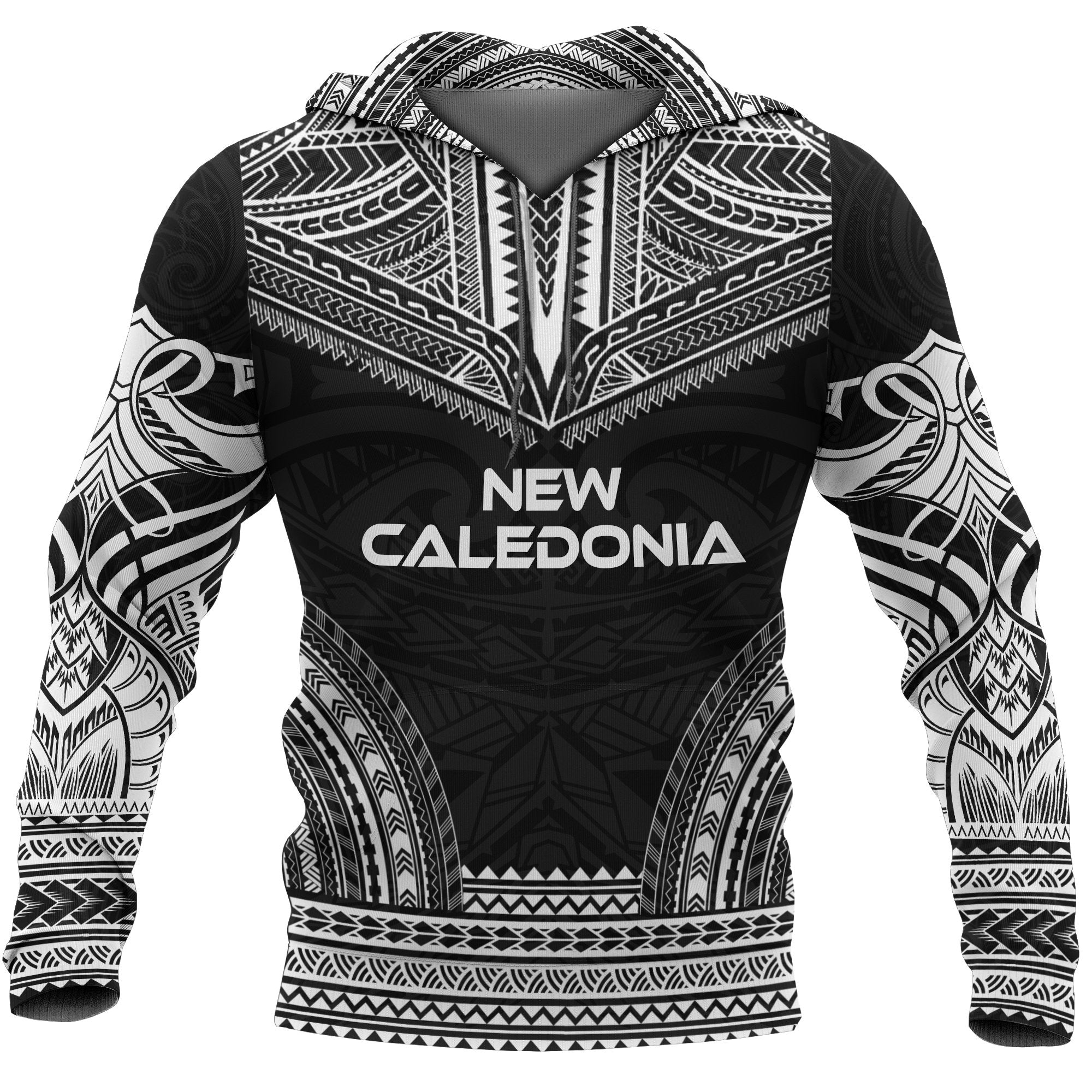 New Caledonia Polynesian Chief Hoodie Unisex Black - Polynesian Pride