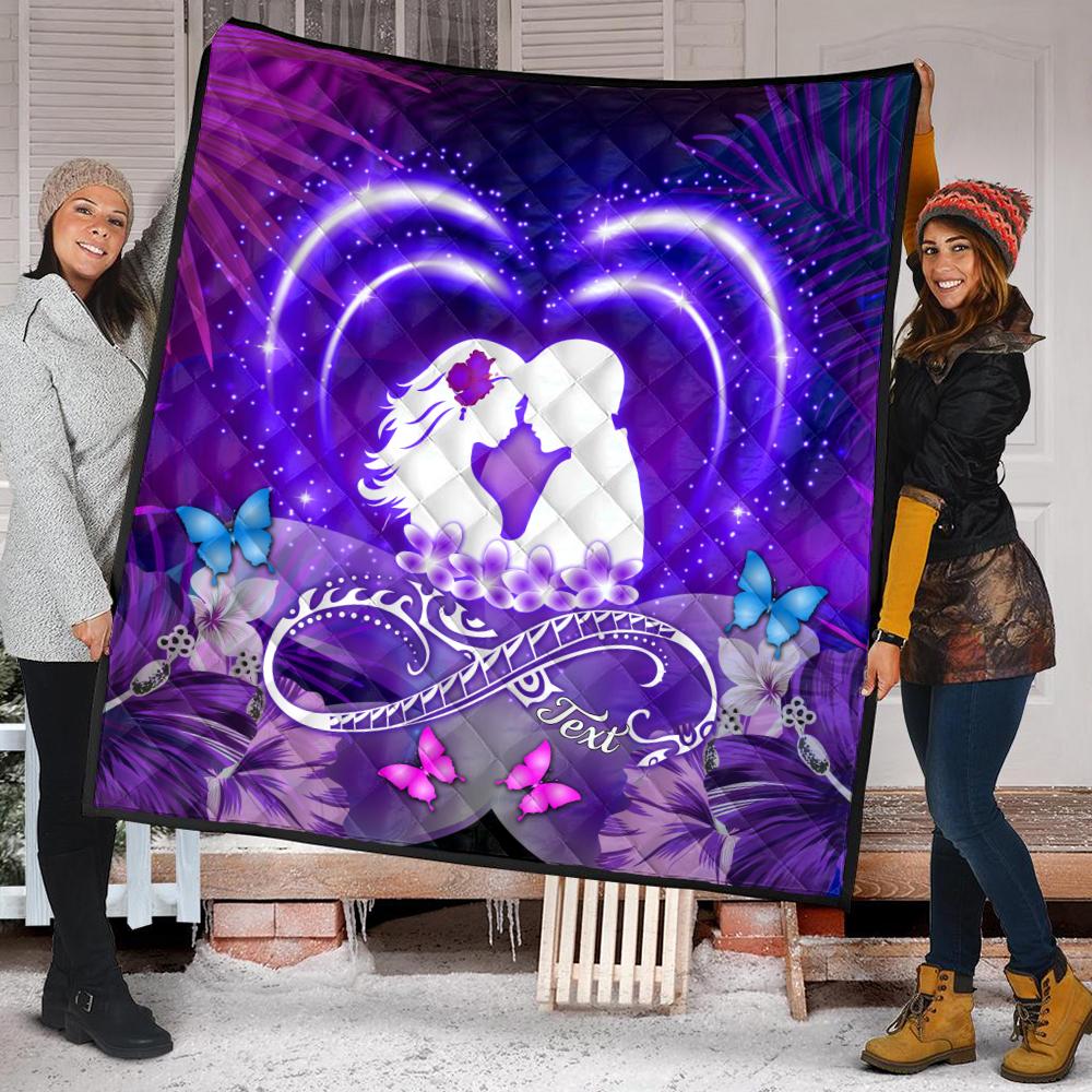 (Personalized) Hawaiian Couple Hibiscus Valentine Premium Quilt - Bliss Style AH - Polynesian Pride