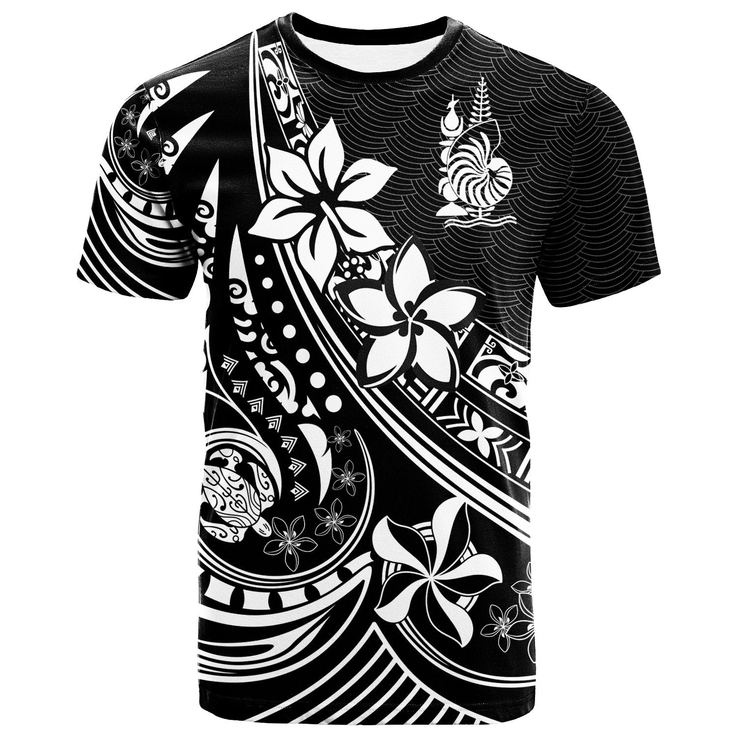 New Caledonia T Shirt The Flow Of The Ocean Unisex Black - Polynesian Pride