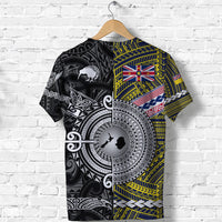New Zealand Maori Aotearoa And Niue Together T Shirt Black LT8 - Polynesian Pride
