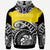 Niue Custom Zip Hoodie Ethnic Style With Round Black White Pattern - Polynesian Pride