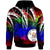 Niue Hoodie Tropical Leaf Rainbow Color Unisex Rainbow - Polynesian Pride