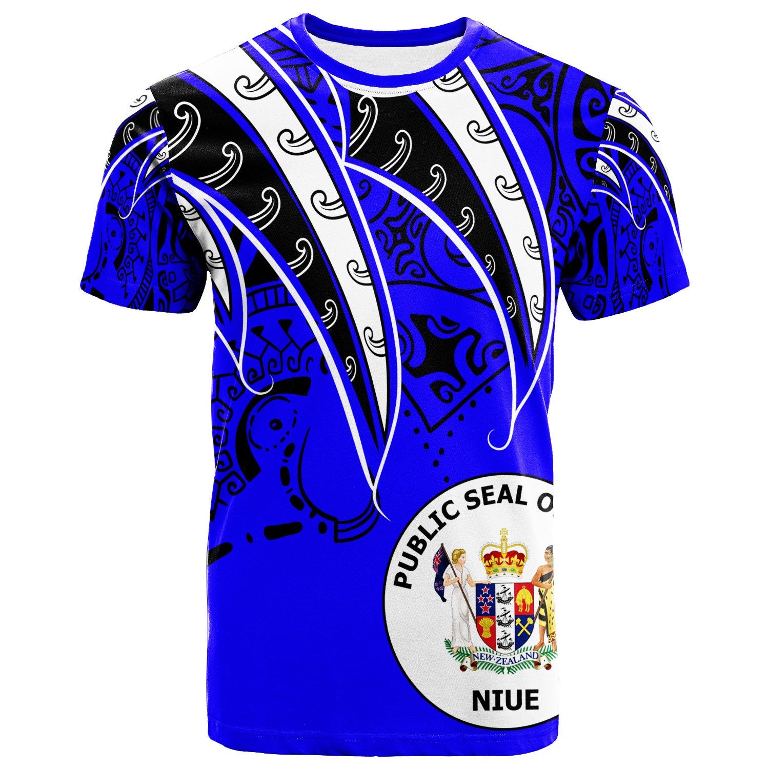 Niue T Shirt Tropical Leaf Blue Color Unisex Blue - Polynesian Pride