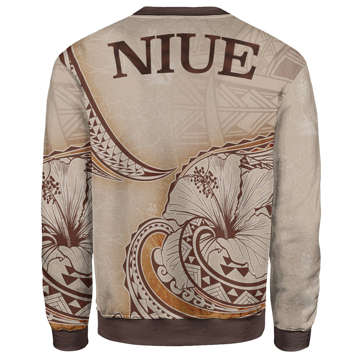 Niue Sweatshirt - Hibiscus Flowers Vintage Style - Polynesian Pride